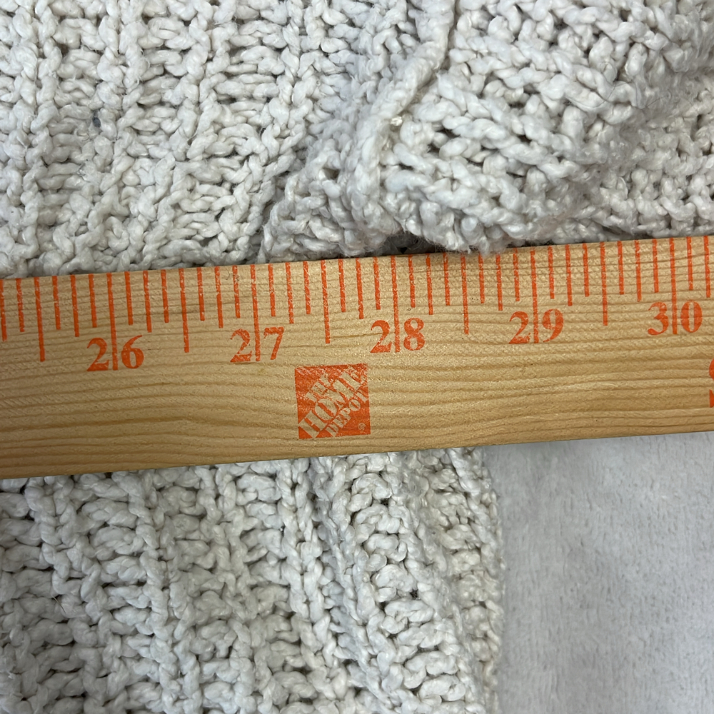 Free People Women's Sweater Size L Cream Cable Knit Mock Neck Cropped Pullover - Picture 3 of 5